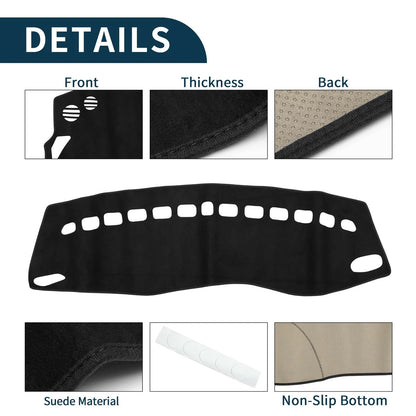 Dashboard Cover Mat for Volvo S60 2010-2018 Sun Protector Pad Black