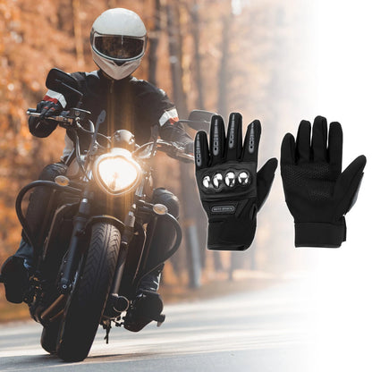 1 Pair Motorcycle Gloves Breathable Heat Dissipation Finger Black Polyester