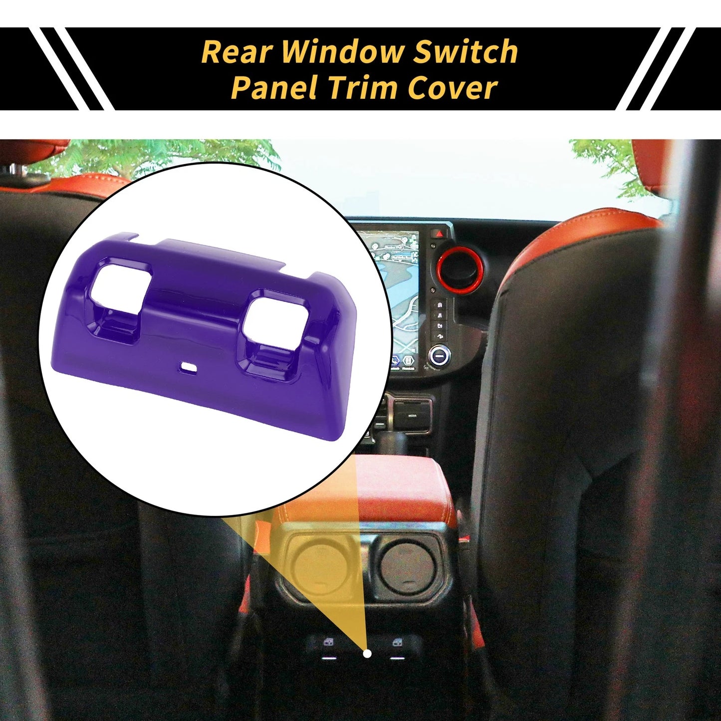 Rear Window Switch Panel Trim Cover for Jeep Wrangler JL JLU (2018-2024) Purple