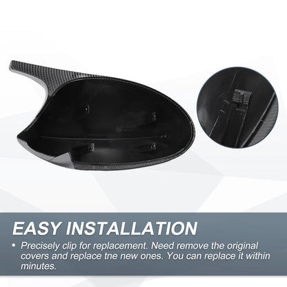 Rearview Mirror Cover Cap Black Carbon Fiber for BMW E87 E81 E82 E88 E92
