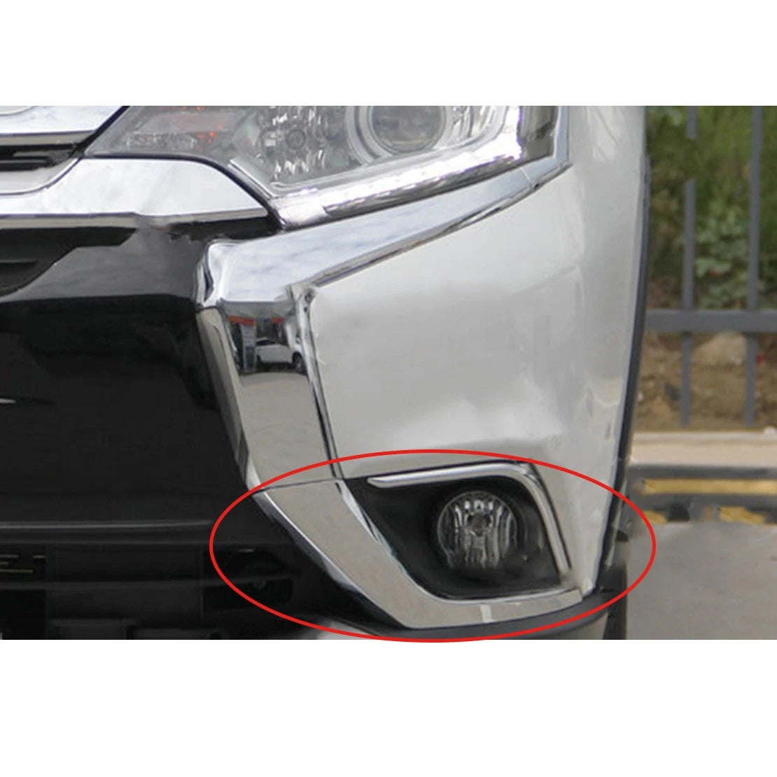 Left Front Bumper Lower Chrome Edge for 2016-2019 Mitsubishi Outlander