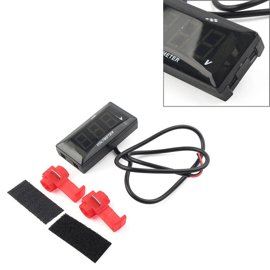 12V Digital LED Display Voltmeter Gauge for Motorcycle - Green