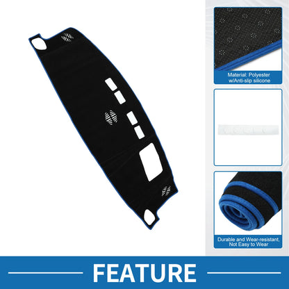 Dashboard Dash Cover Mat for Chevrolet Suburban (2021-2023) Black Blue