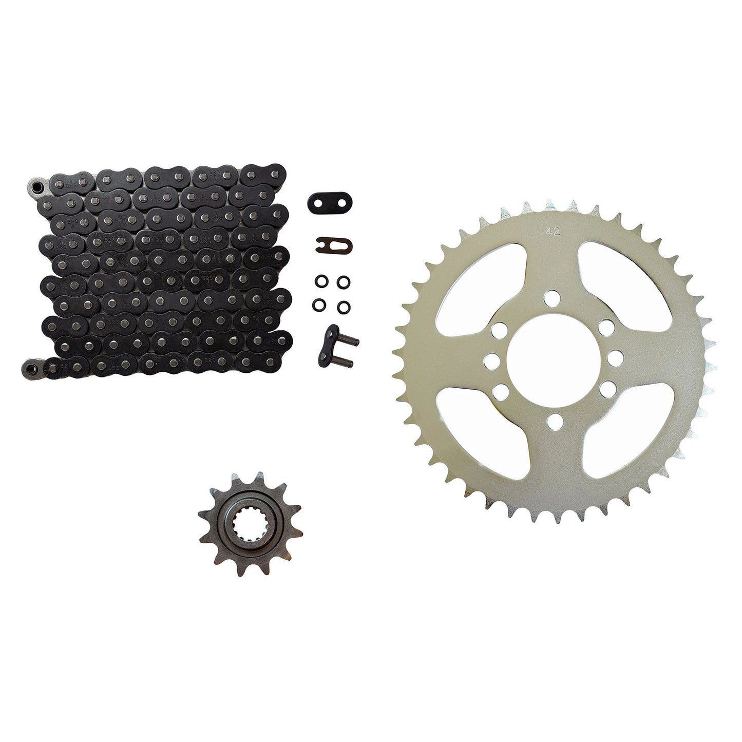 Chain / 520x102 / O-Ring Chain & 12/42 Sprockets for Suzuki LT250R QuadRacer (1985–1989)