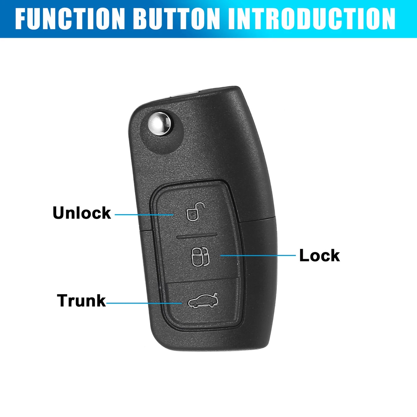 433MHz Car Remote Key Fob for Ford Focus, Mondeo, Fiesta, Galaxy