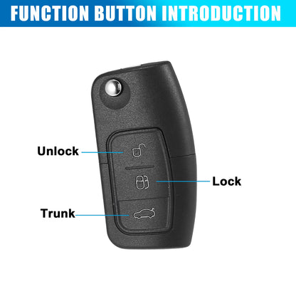 433MHz Car Remote Key Fob for Ford Focus, Mondeo, Fiesta, Galaxy