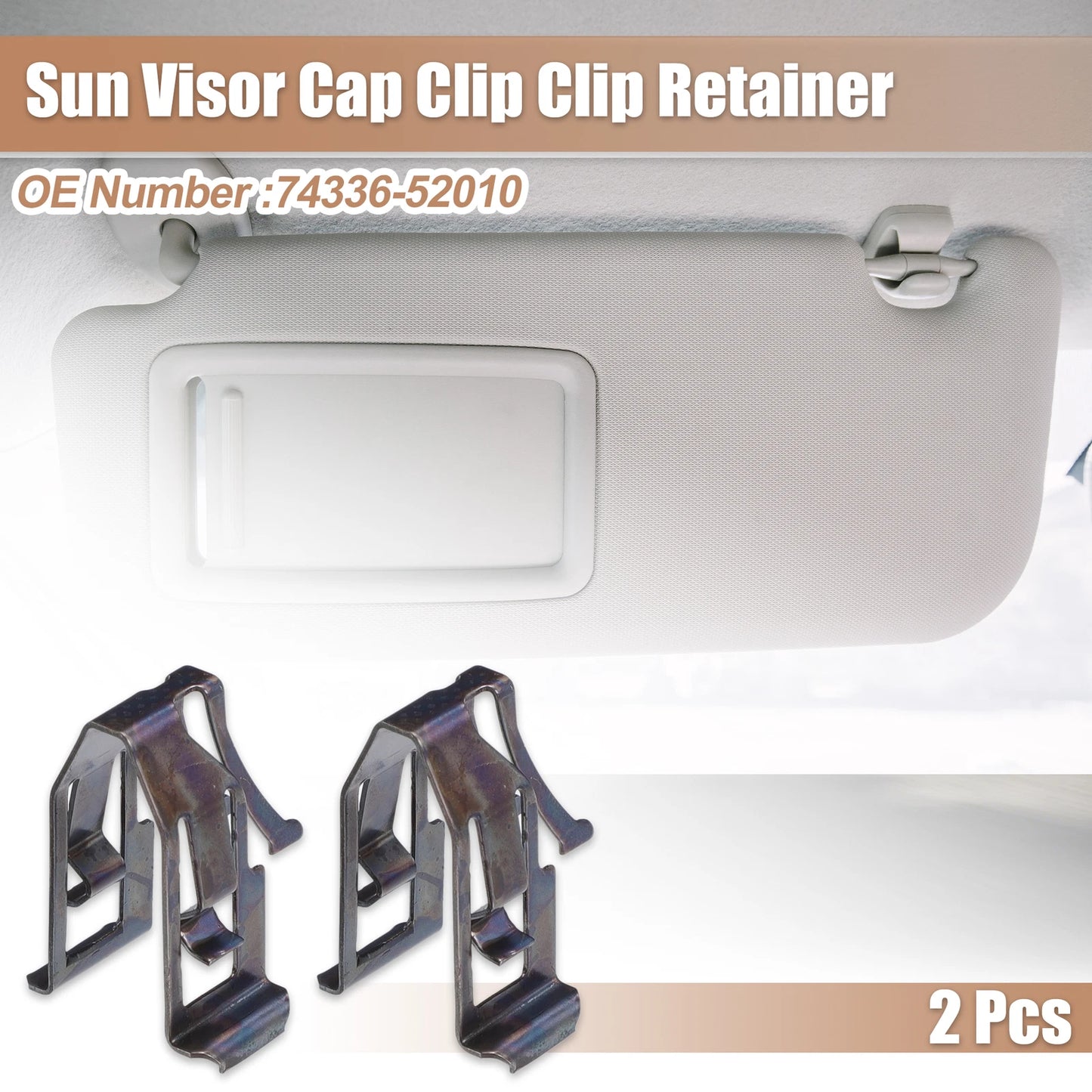 Black Iron Sun Visor Cap Clips for Toyota