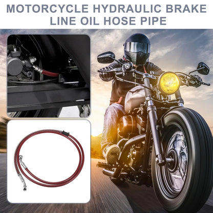 55.12" 10mm Motorcycle Hydraulic Brake Line Stainless Steel Red
