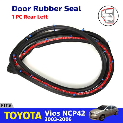 For Toyota Vios NCP41 NCP42 4D Sedan 2003-06 Door Seal Weatherstrip Rear LH