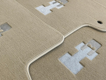 Beige Floor Mats for Hummer H3 Tailored Carpets with H3 Emblem (2005-2010)