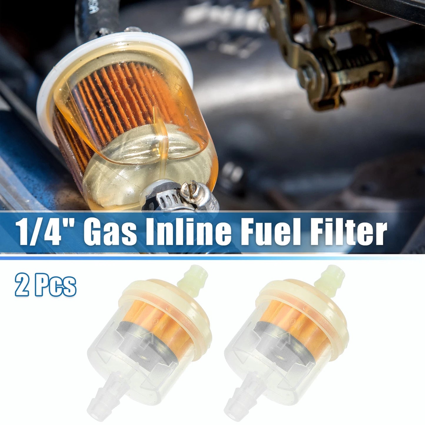 Gas Inline Fuel Filter / 2pcs 1/4 Inch / for Motorcycle ATV