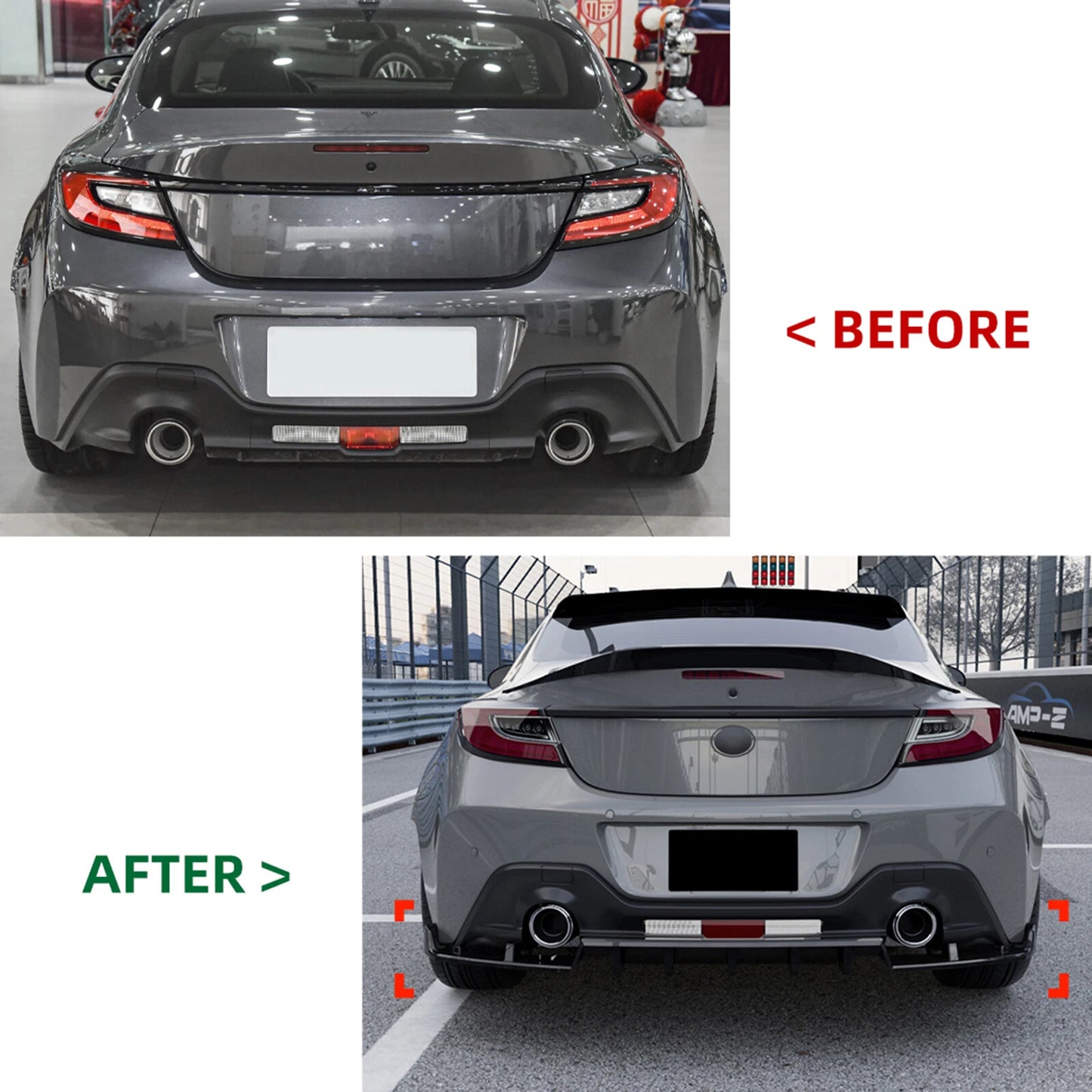 1x Carbon Look Rear Bumper Diffuser Lip for Toyota GR86, Subaru BRZ (2022-2025)