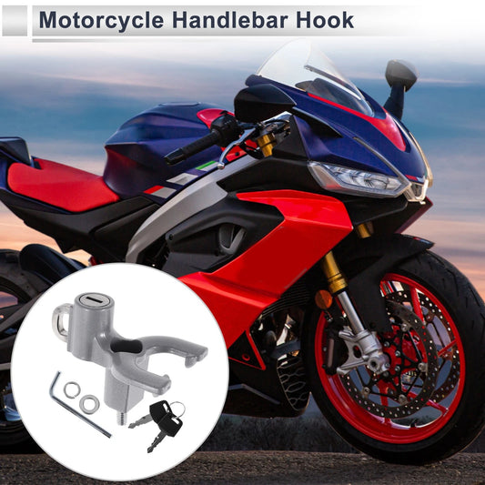Double-Fork Metal Motorcycle Hanging Hook 1 x Silver Tone for Motorcycle