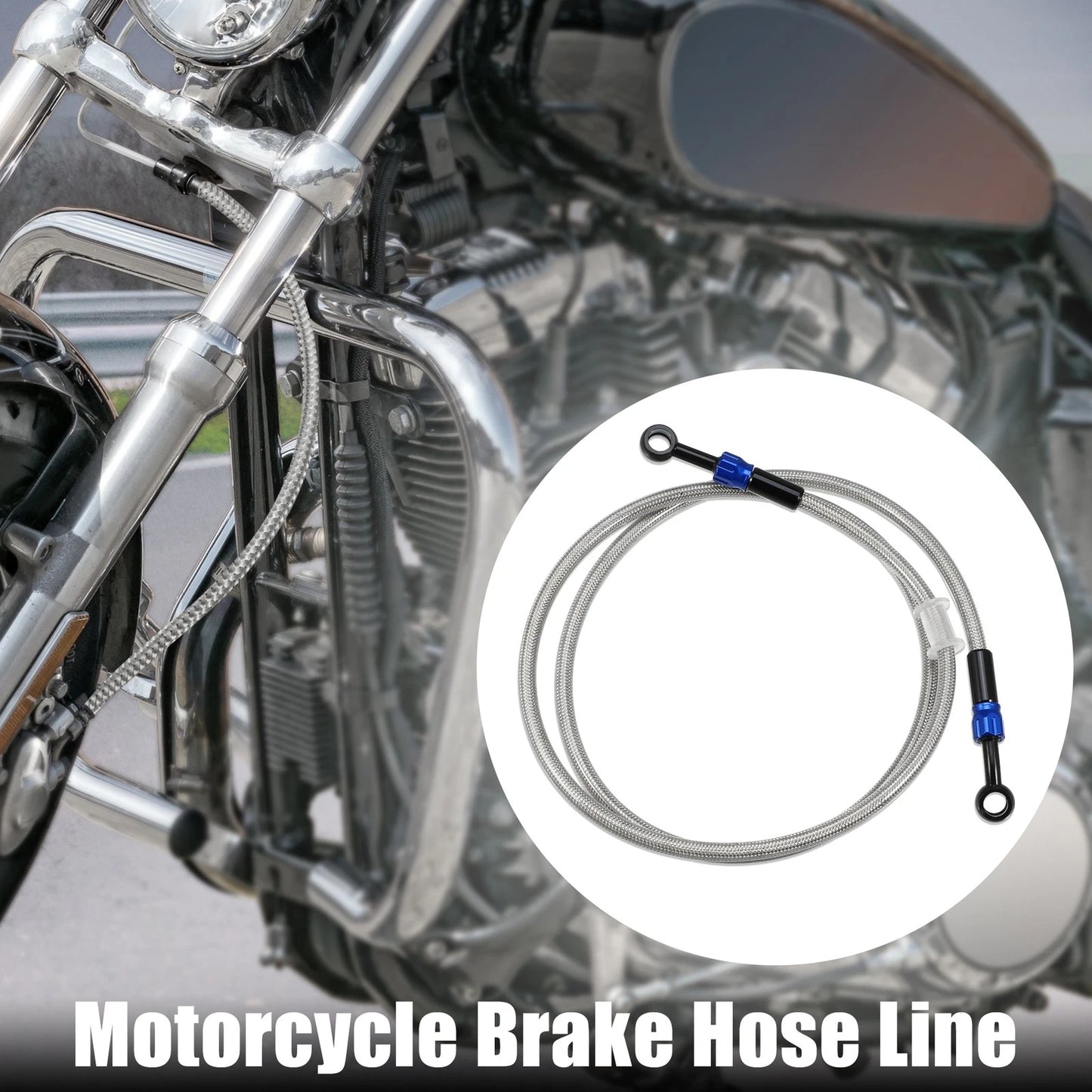 Brake Hose 130cm 90 Degree Motorcycle Braided Line for AN3