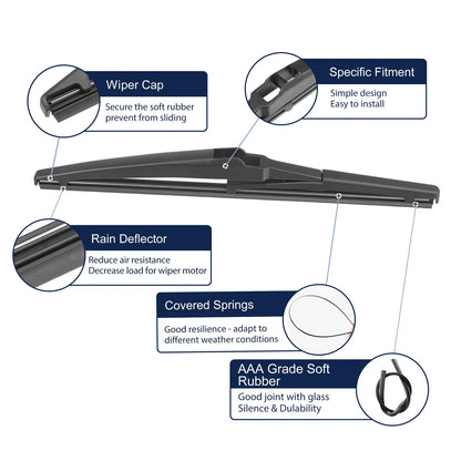 Rear Windshield Wiper Blade Replacement for Chevrolet HHR (2006-2011)