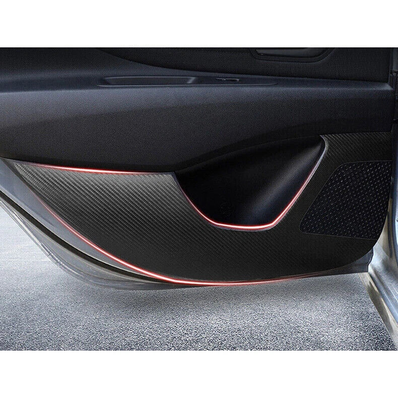 Carbon Fiber PU Leather Door Anti-Kick Guard Pad Trim for Hyundai Elantra (21–24)