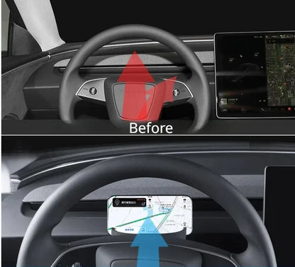 Steering Wheel Phone Sunglasses Holder for Tesla Model 3 Highland (2024–2024)