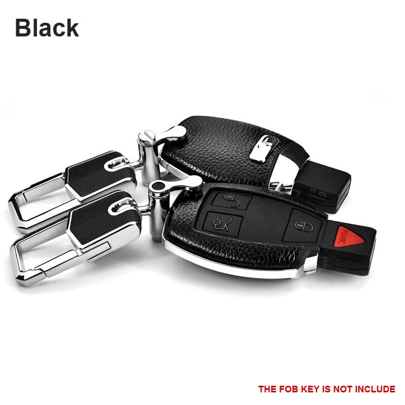 Black Smart Leather FOB Key Cover Shell Fit for Benz Class A B C E S GLC CLA