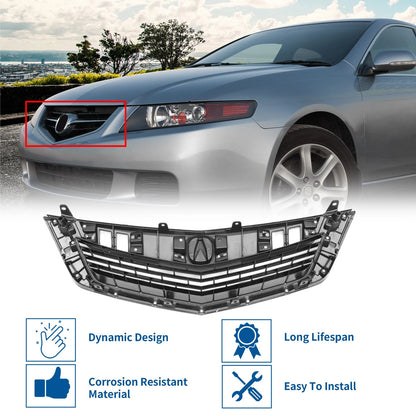 Front Upper Bumper Grille Grill for Acura TSX (2009-2009) Black