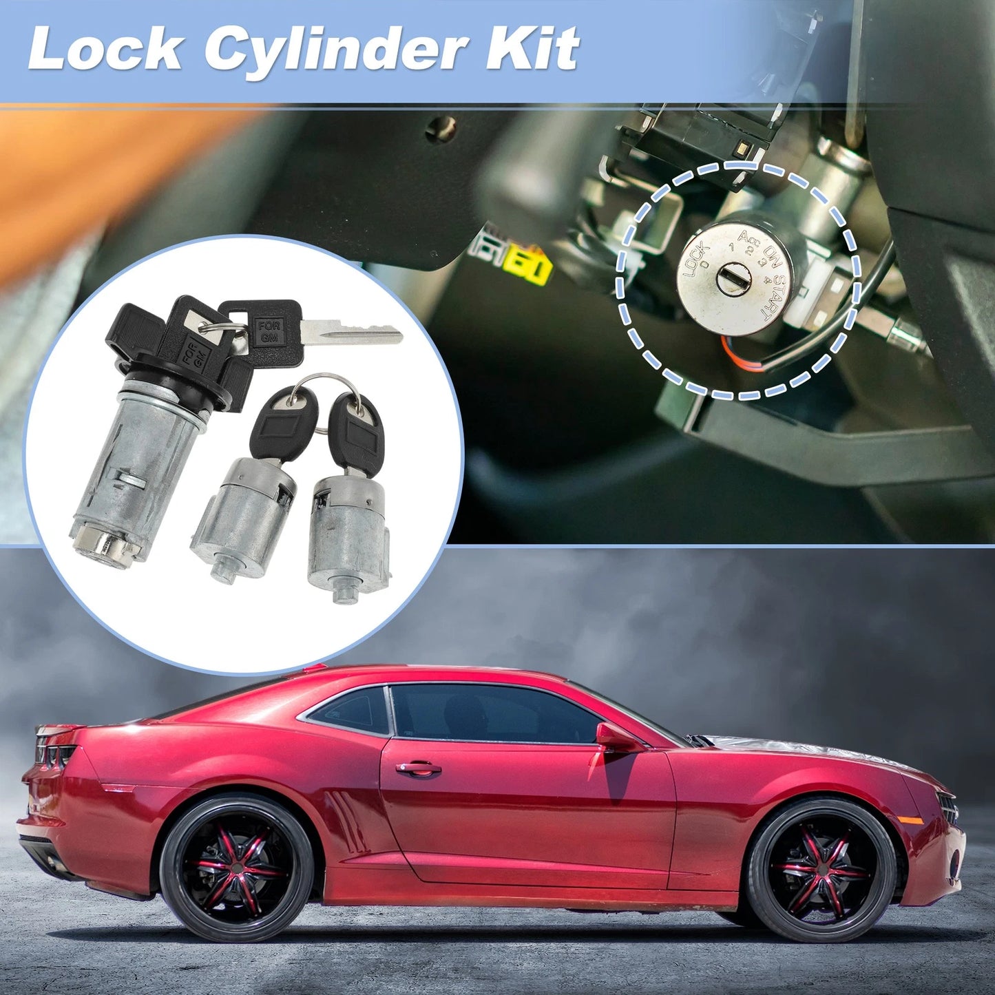 Ignition Lock Cylinder & Door Lock for Chevrolet Camaro
