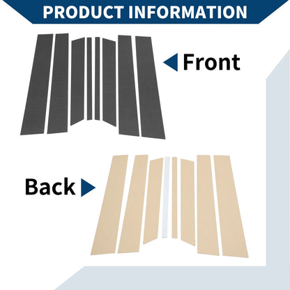 8pcs Door Pillar Window Trim for Ford Territory (2019-2021) Carbon Fiber Black