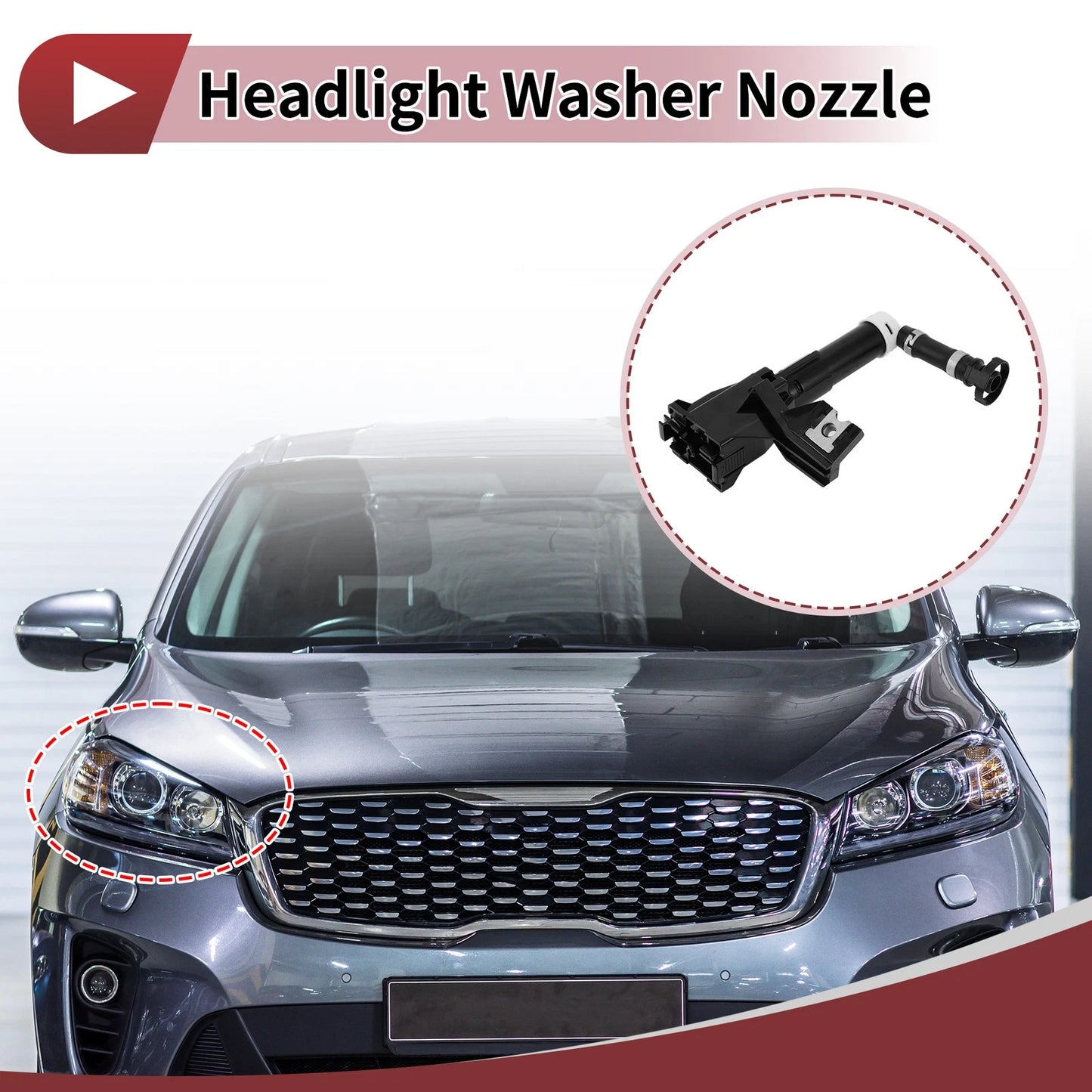 Front Passenger Side Headlight Washer Nozzle for Toyota Land