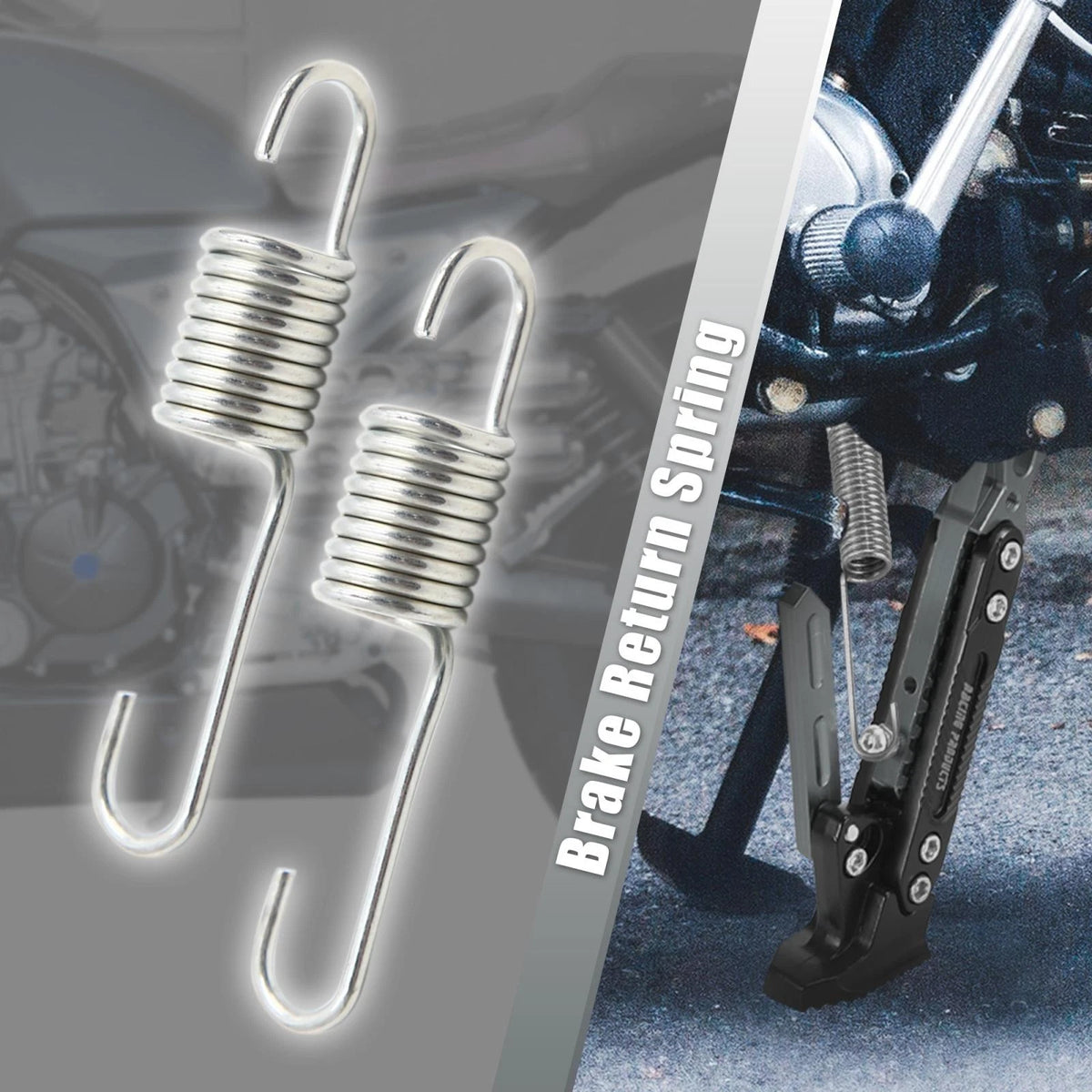 2pc 8cm Silver Tone Metal Motorcycle Brake Pedal Return Spring for Honda CG125