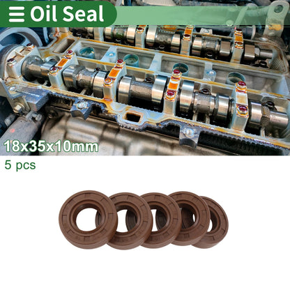 Oil Seal 18x35x10mm FKM Rubber 5 Pcs