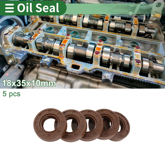 Oil Seal 18x35x10mm FKM Rubber 5 Pcs