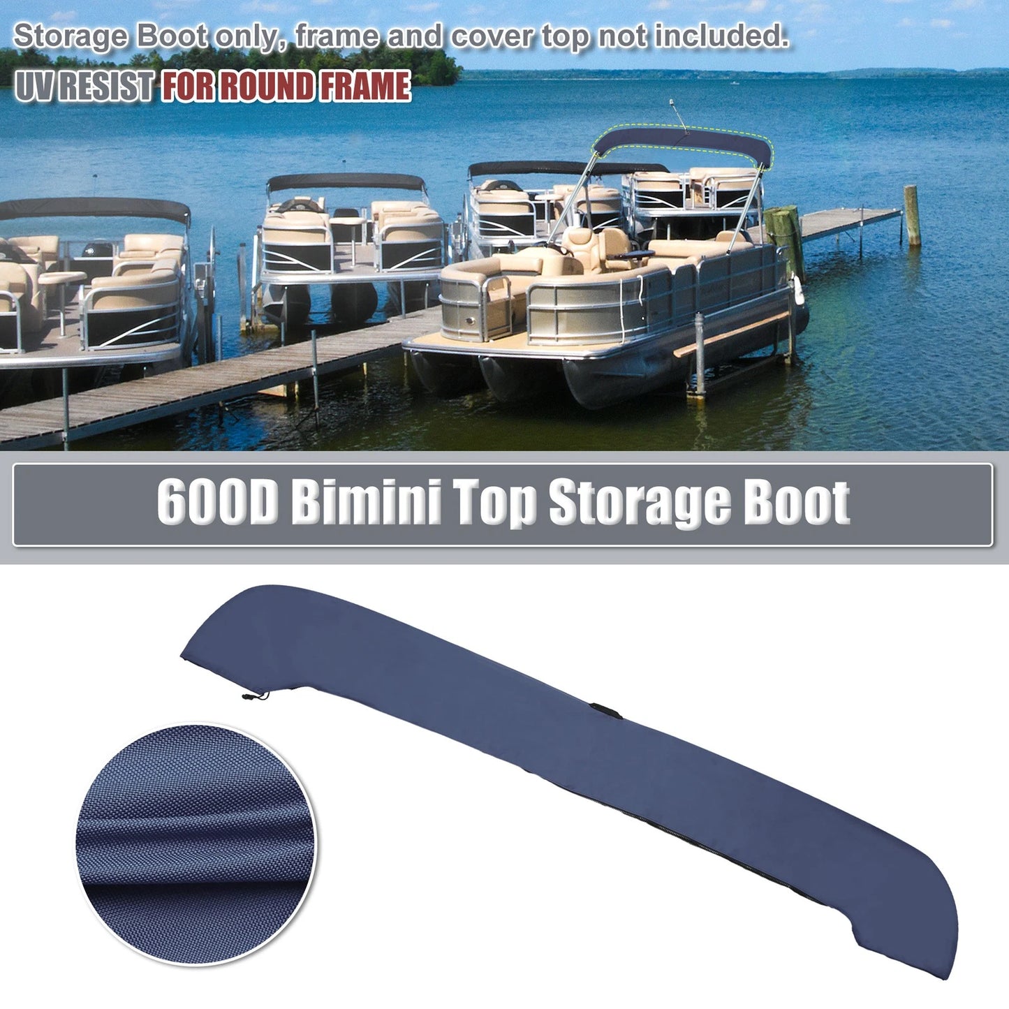 Boot Cover / 91-96" Width / Storage Boot Cover for Boat Bimini