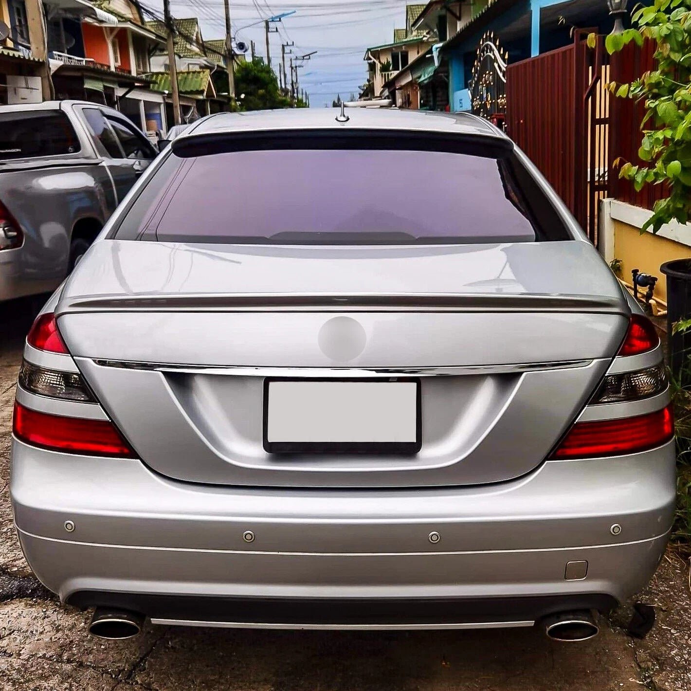 ABS Roof Spoiler for Mercedes Benz W221 Sedan (2007-2013) Iridium Silver