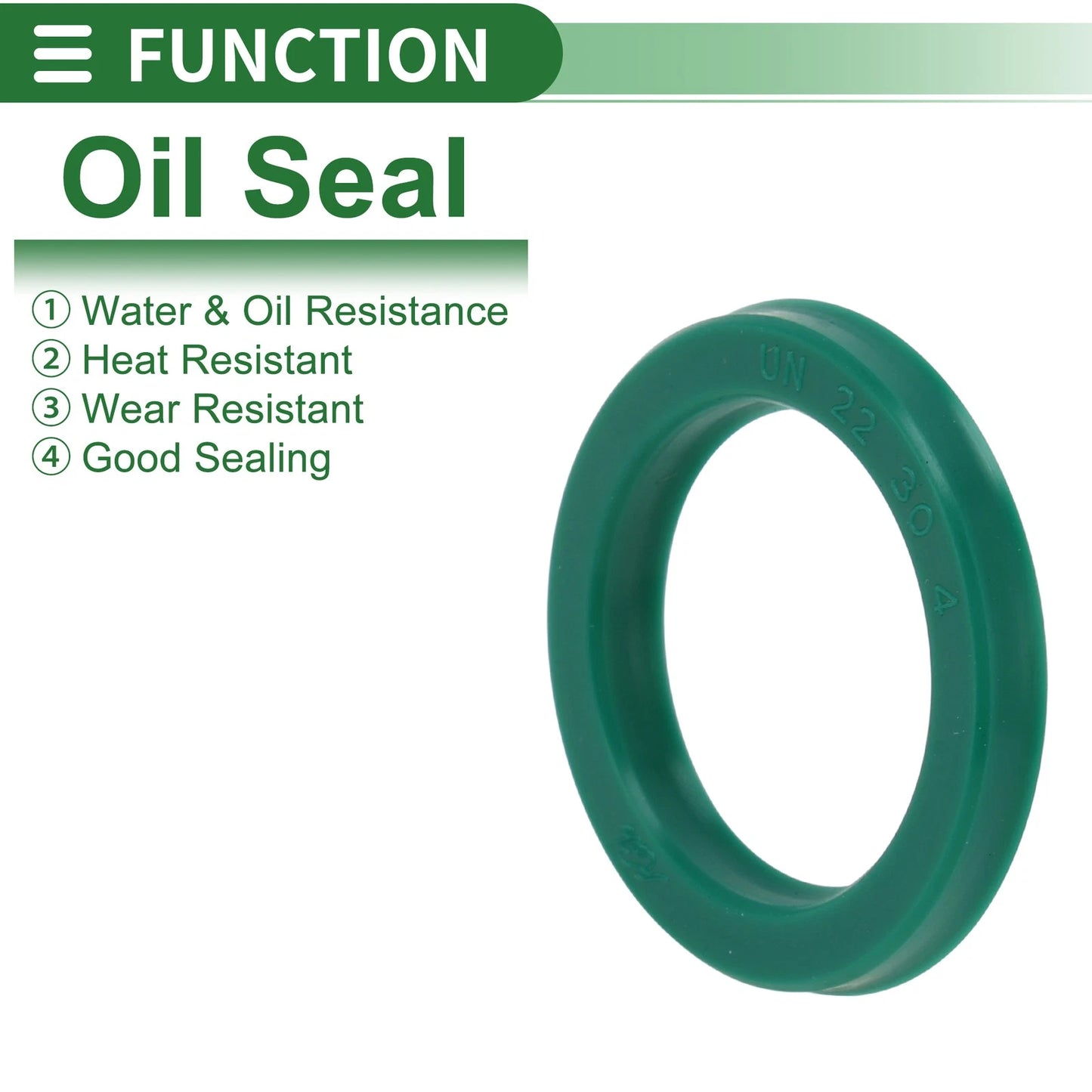Oil Seal Rotary Shaft Seal TPU 22x30x4mm High Pressure Green 5 Pcs