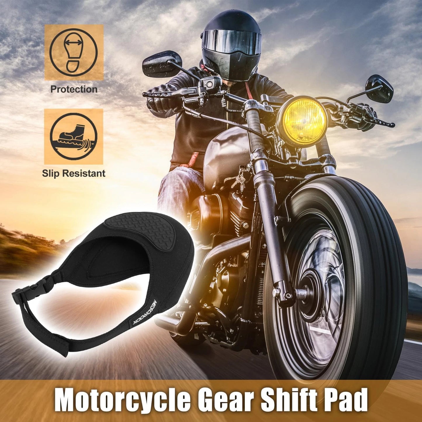 Wear Resistant Motorcycle Gear Shift Pad Shifter Lever Shoe Protector Black