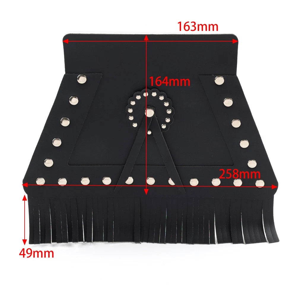 PU Leather Rear Fender Mud Flap Cover with Fringe for Harley