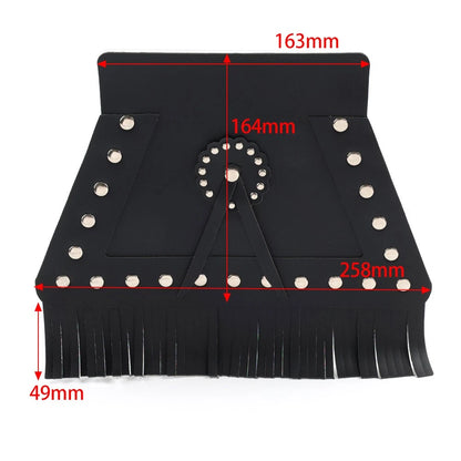 PU Leather Rear Fender Mud Flap Cover with Fringe for Harley
