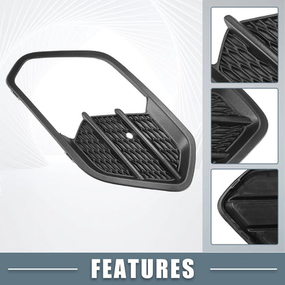 Front Right Fog Light Grille Cover for Ford Escape Kuga (2017-2019) Black