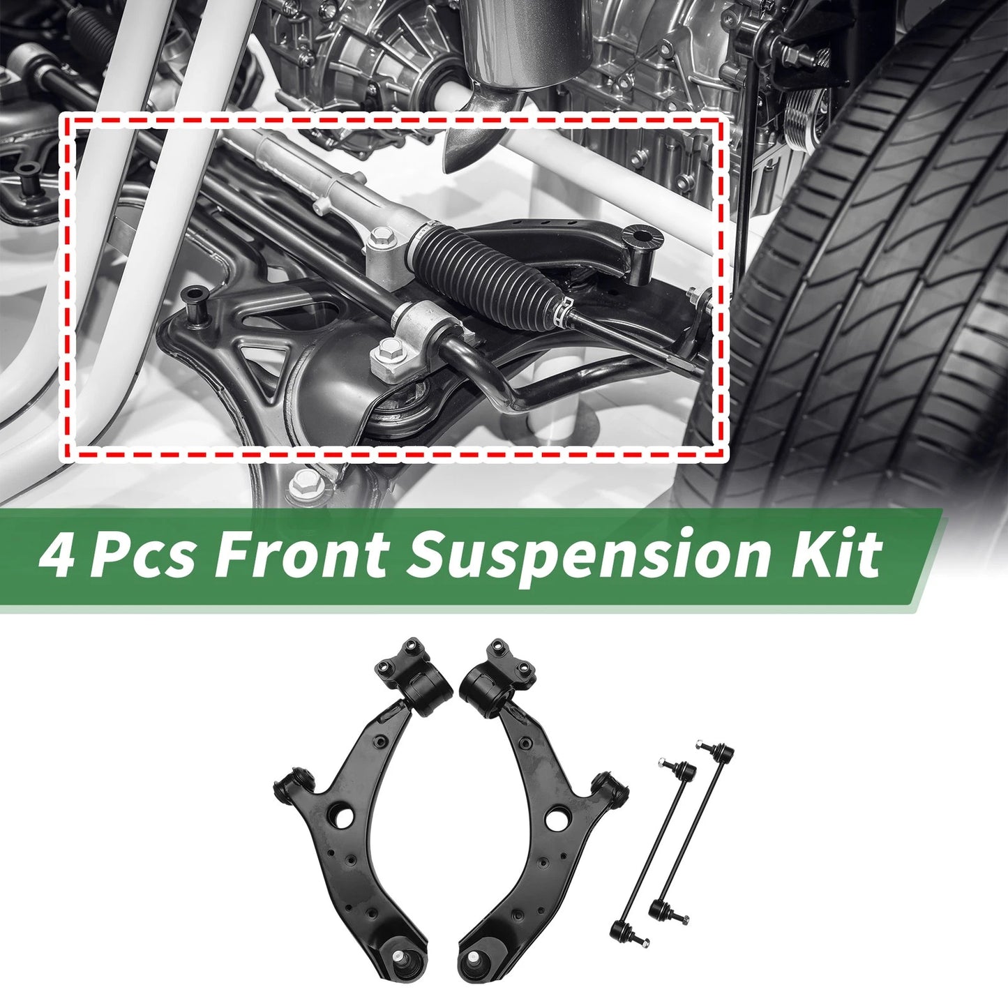 4 Pcs Front Lower Control Arms for Mazda 3 (2004-2009)