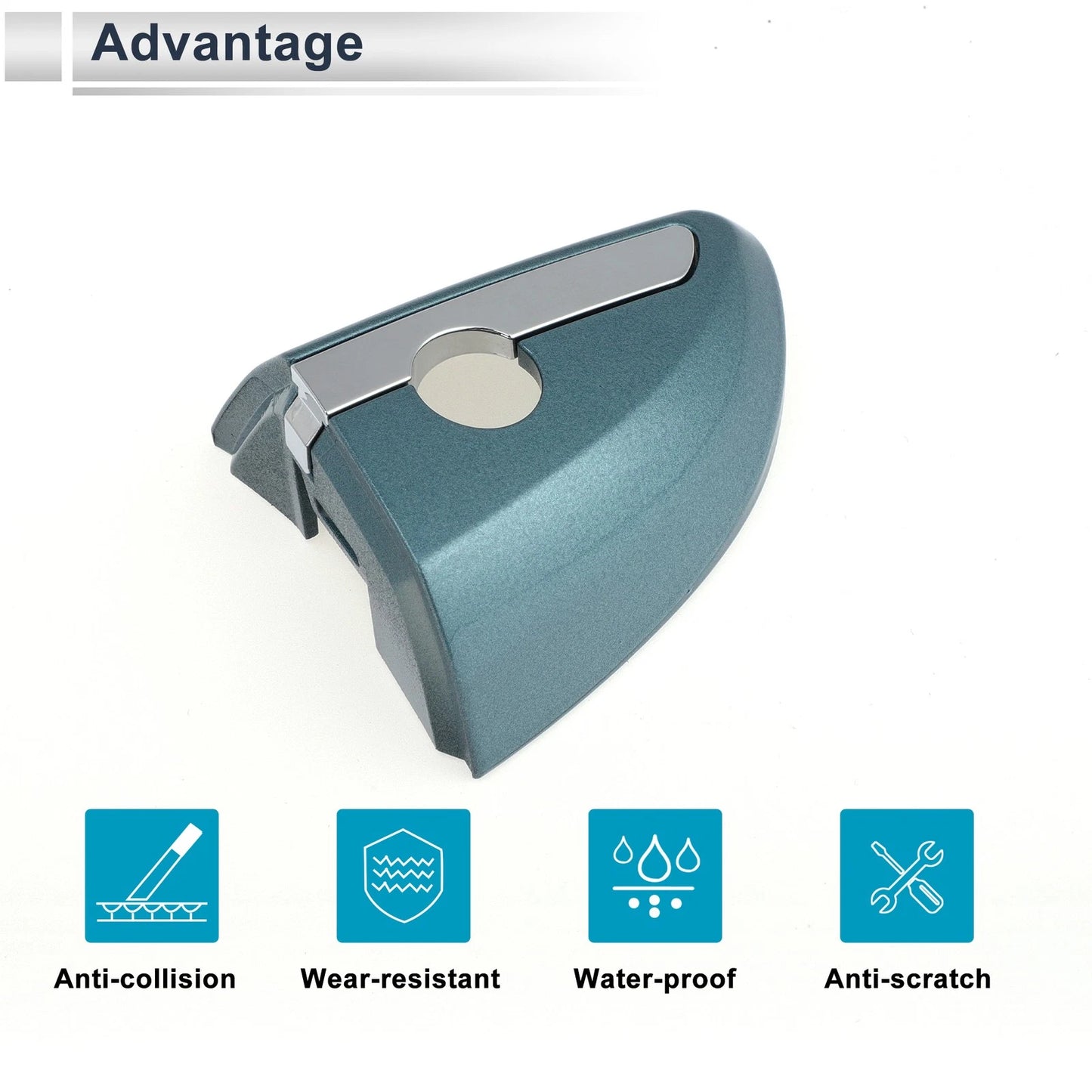 Blue Front Left Door Handle Lock Cylinder Cover for Toyota Corolla (2014-2018)