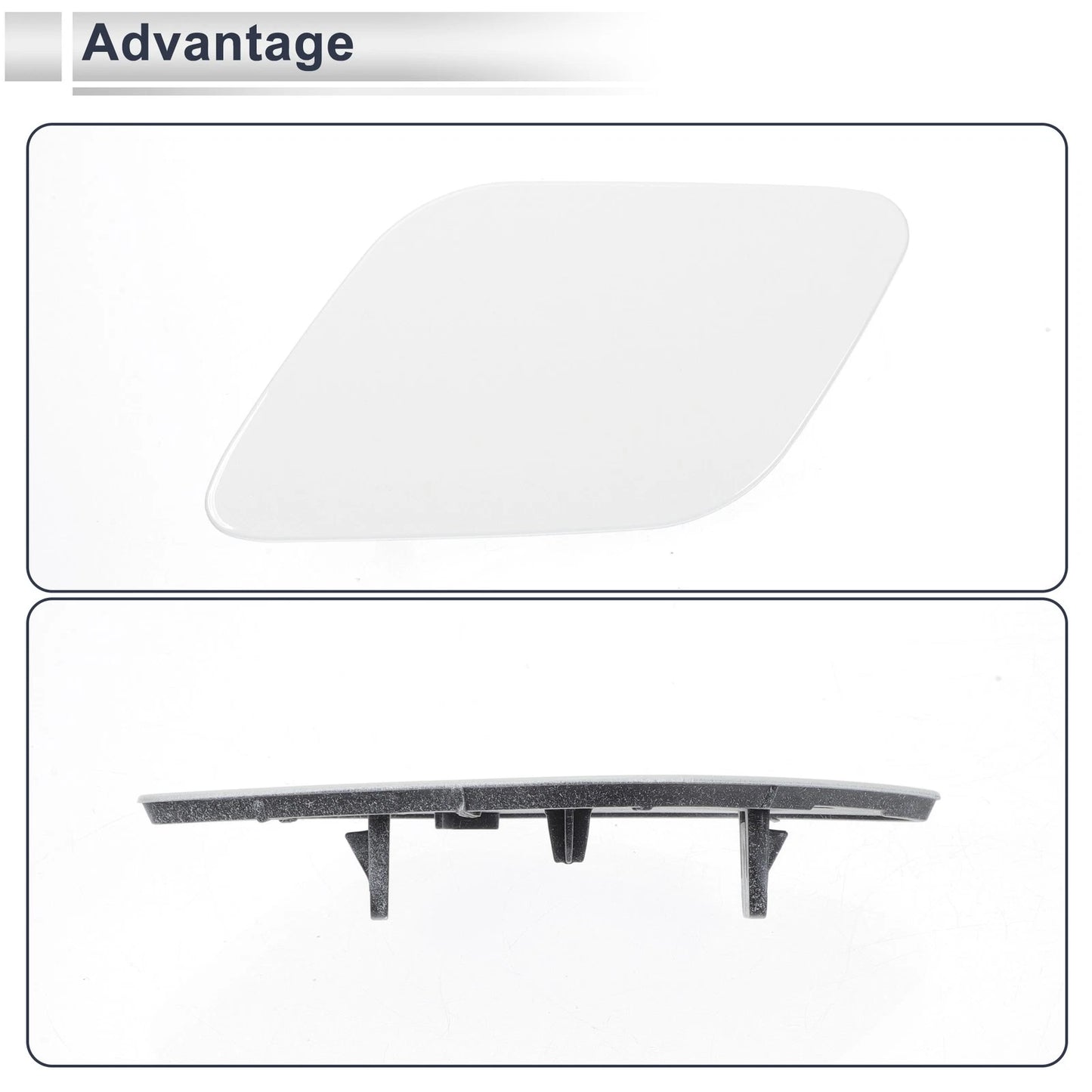 White Front Left Bumper Headlight Washer Nozzle Cover for Volvo XC60 (2010-2023)