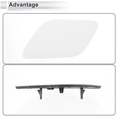 White Front Left Bumper Headlight Washer Nozzle Cover for Volvo XC60 (2010-2023)