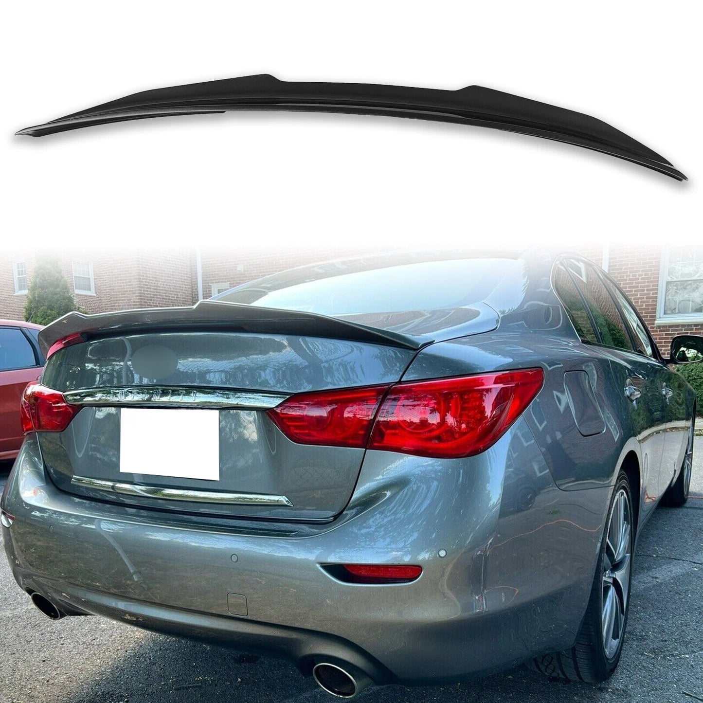 ABS Boot Spoiler for Infiniti Q50 Sedan Black Obsidian (2014-2023)