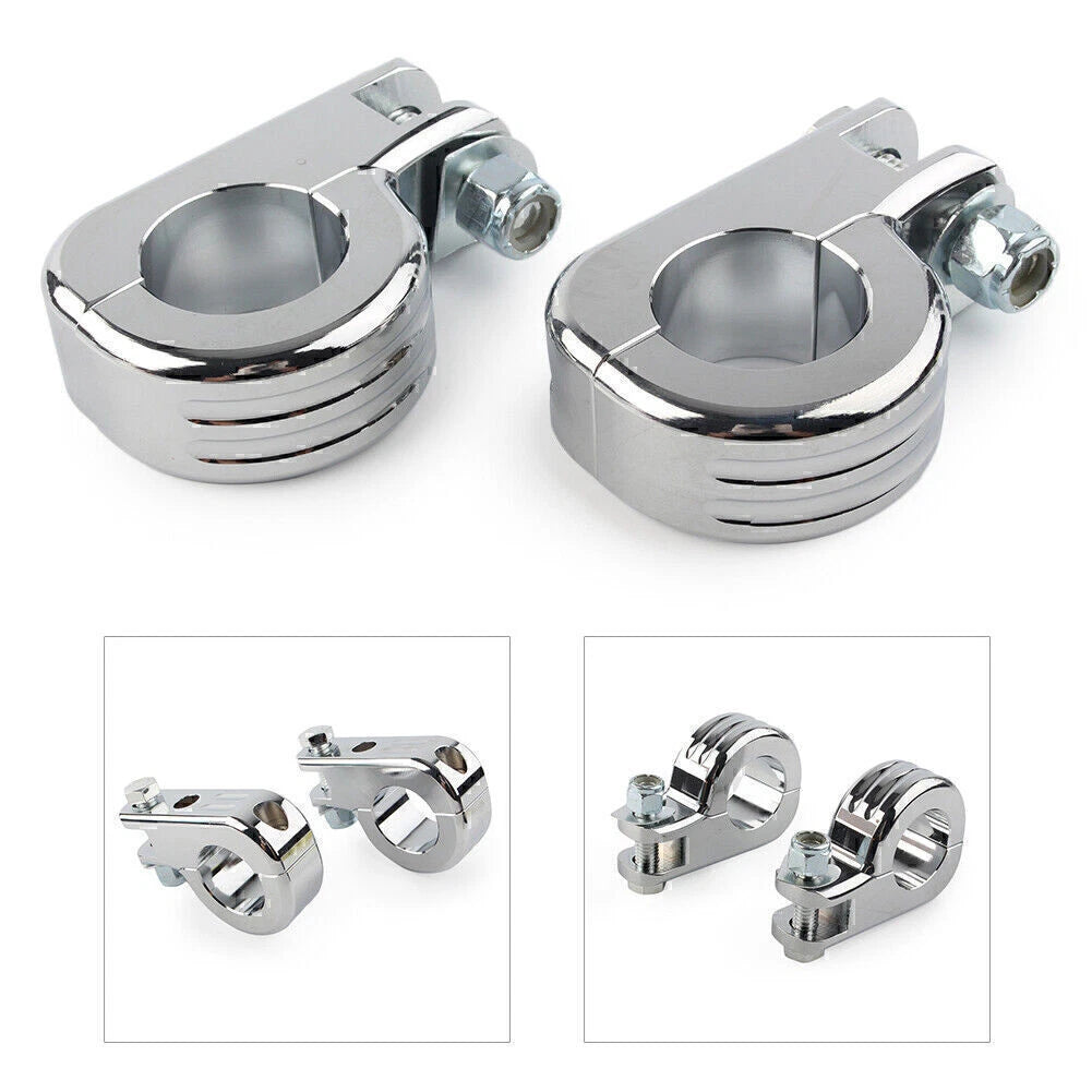 1.5" Chrome Highway Foot Pegs for Harley Touring Road King (2009-2023)