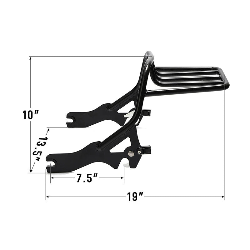 Vivid Black  Luggage Rack Mount for Harley Softail Fat Bob (2018-2024)