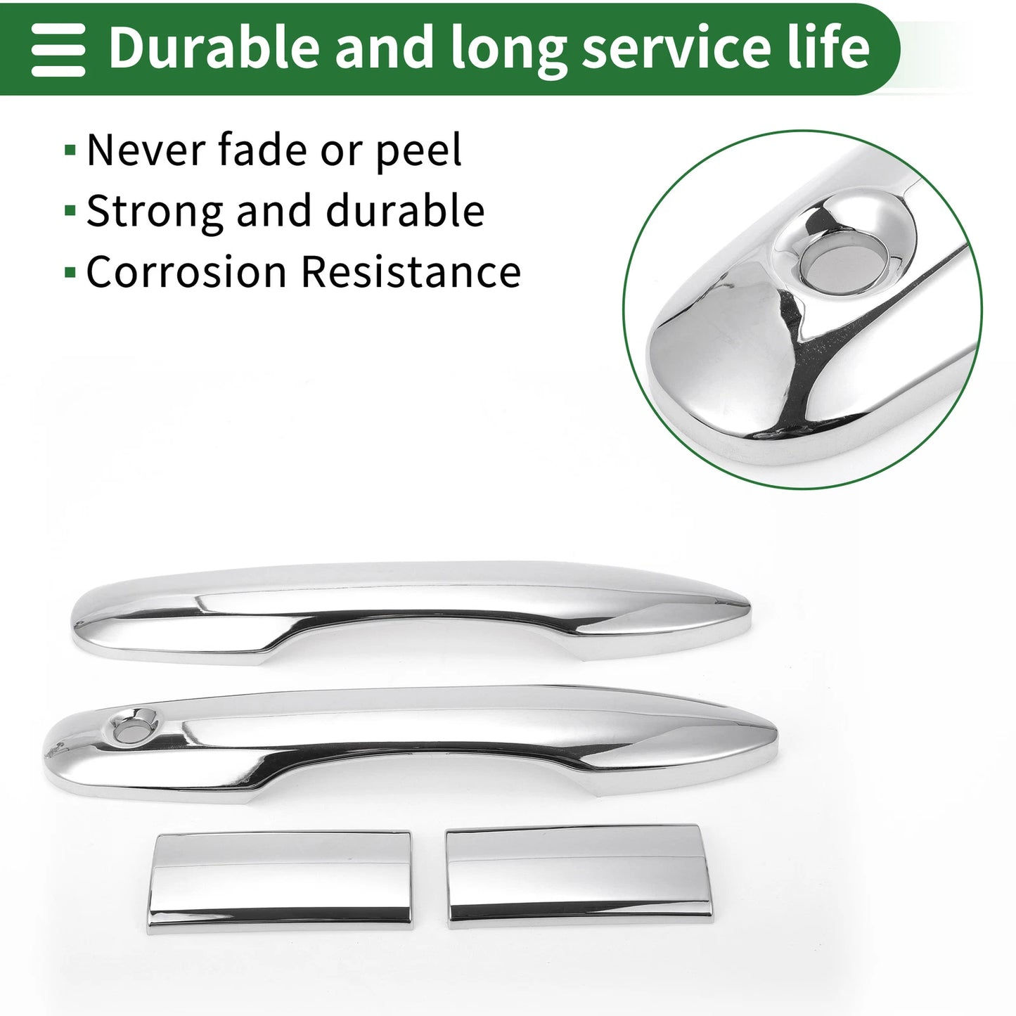 Car Door Handle Cover Trim for Toyota HiAce (2019-2023) Silver Tone