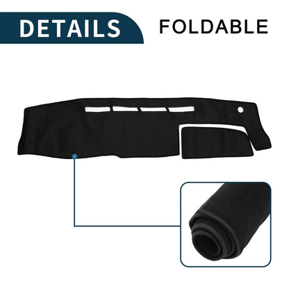 Dashboard Cover Mat for Toyota Hiace (2004-2024) - Black 1 Set