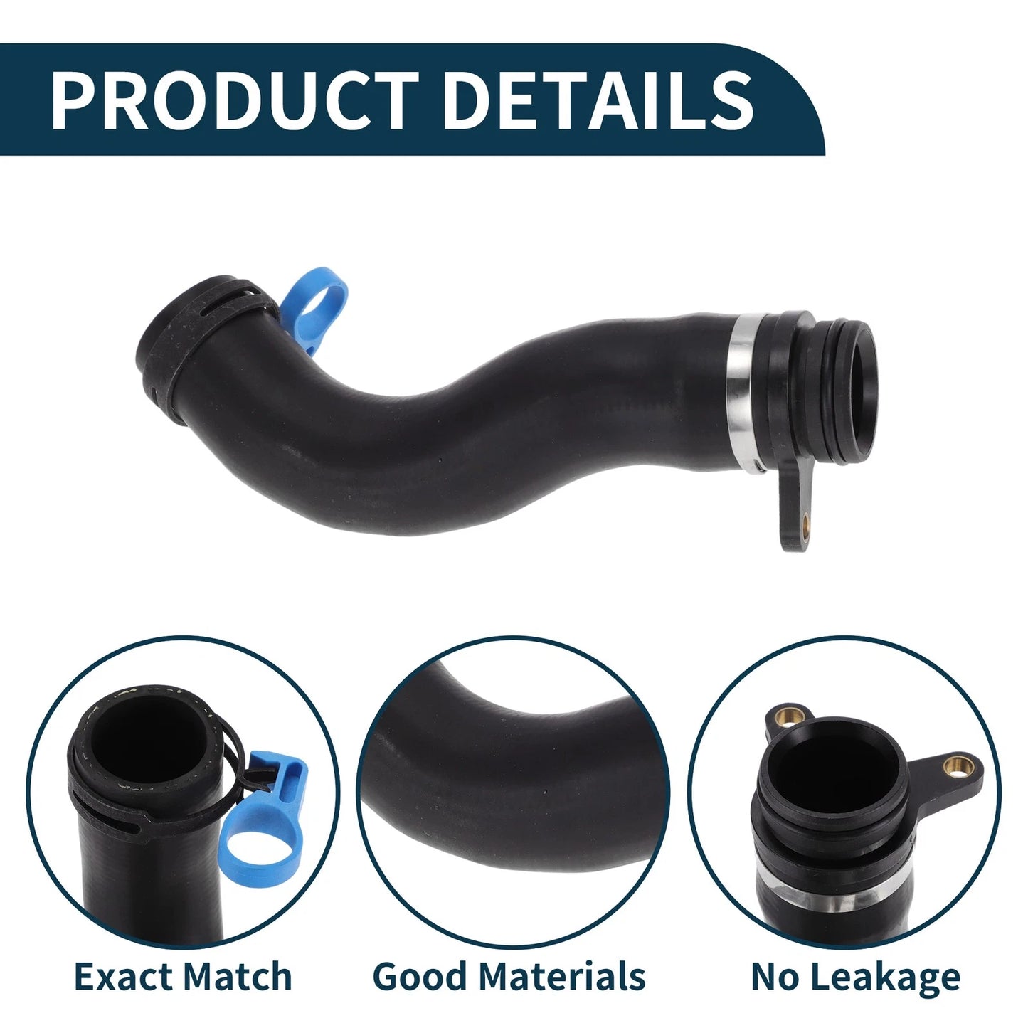 Radiator Hose for Land Rover Range Rover Evoque (2012) - Rubber Black 1Pc