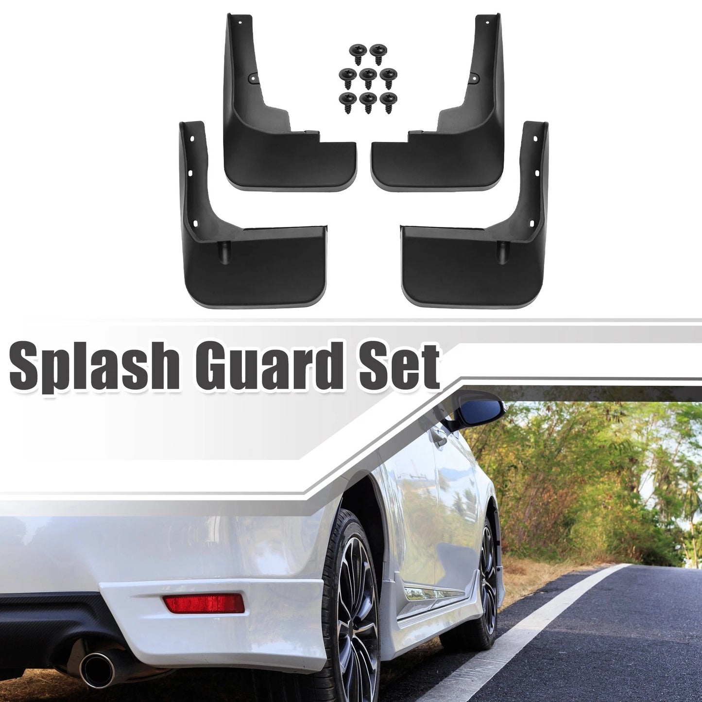 Mud Flaps Splash Guards Front and Rear for Toyota Highlander Black