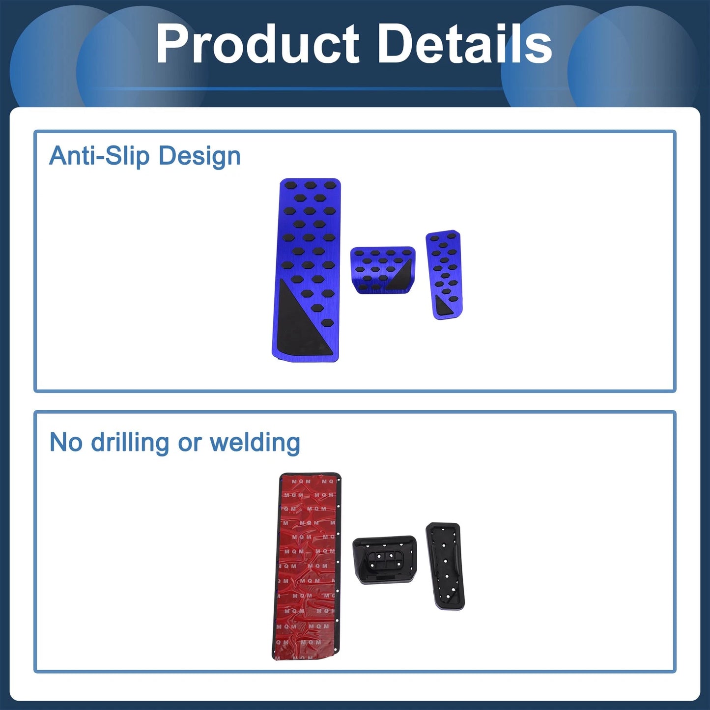 3 Pcs Automatic Foot Accelerator Pedal Covers for Jeep Grand Cherokee (22-25)