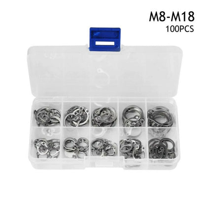 100pcs External Circlips Retaining Ring 8mm-18mm for Universal