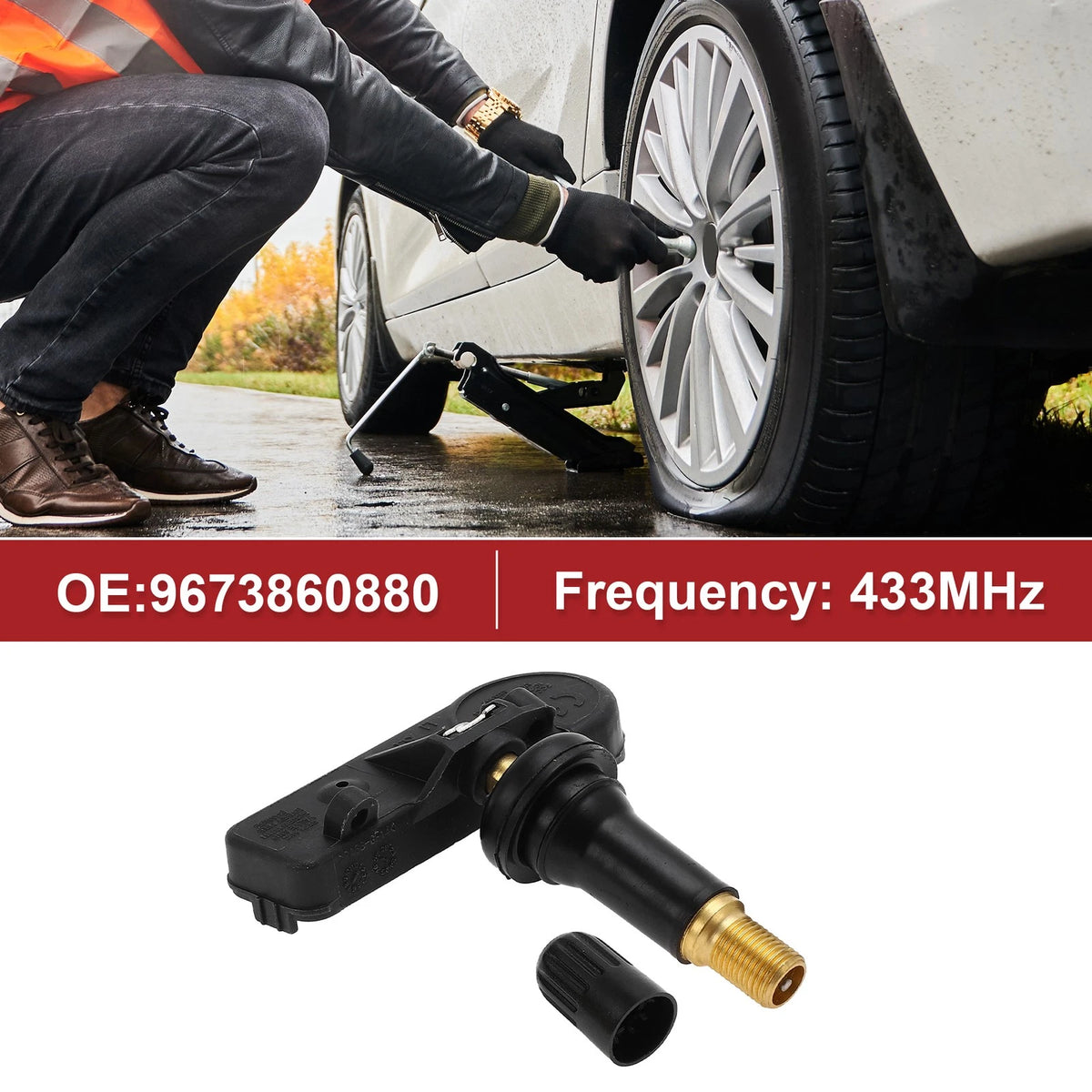 Tire Pressure Sensor 433MHz for Peugeot 508 (2009-2013) - 1 Pcs